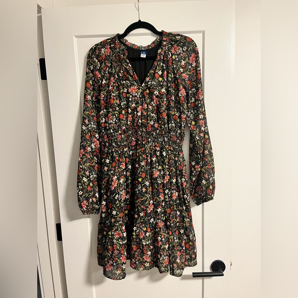 Old Navy Floral Mini Dress - Black and Multicolor